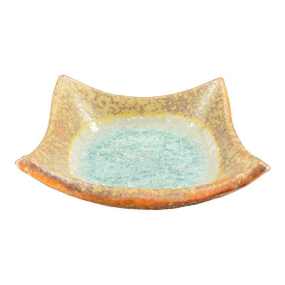 Hand Made Studio Art Pottery Dish Plate Crystalline Glass Glaze Stoneware Signed - Picture 2 of 11